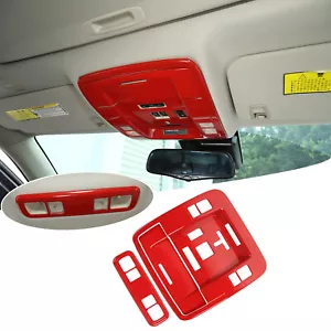 Red Roof Reading Lamp Light Cover Trim For Chevrolet Silverado GMC SIERRA 14-18 - Picture 1 of 13