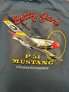✰ P-51C/P-51B T-Shirt “Betty Jane” Collings Foundation YOUTH L Large   Nw/oT - Picture 1 of 4