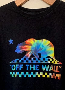 Camiseta negra Van’s California Native Bear Rainbow Tie Dye para hombre talla M - Imagen 1 de 4