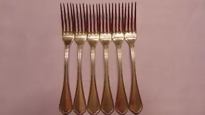 6 CORBY HALL STAINLESS (8 3/8") DINNER FORKS "PORTOFINO" VERY NICE!! - Picture 1 of 5