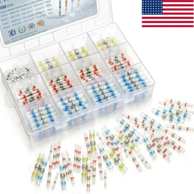Car Waterproof Heat Shrink Butt Terminals Solder Seal Sleeve Wire Connectors Kit - Image 1 of 4