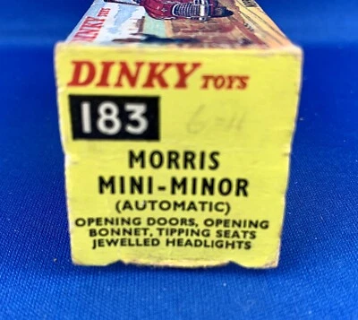 Empty BOX DINKY Toys #183 MORRIS Automatic MINI MINOR Colour of model may differ - Immagine 1 di 4