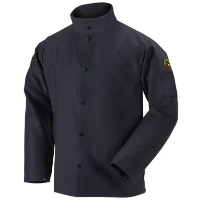 Chaqueta de soldadura de algodón Revco Black Stallion 9 oz negra FR (X-grande) (FBK9-30C) Foto 1 de 4
