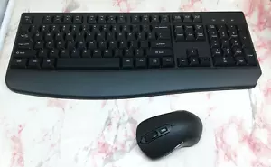EDJO Wireless Keyboard and Mouse, 2.4G Full-Sized Ergonomic - Picture 1 of 13