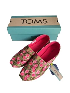 Toms Womens Alpargata Cedar Green Floral Camo Print Slip On Size 10 - Picture 1 of 5