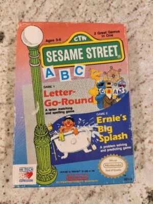 Sesame Street ABC Letter-go-Round/Ernie’s Big Splash Nintendo NES CIB - Image 1 of 4