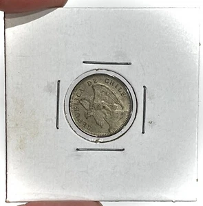1919 So Silver Chile 10 Centavos Condor Coin Santiago Mint Condition XF - Picture 1 of 2