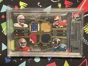 2009 Upper Deck Exquisite Eight Patch Game Used Jerry Rice Randy Moss BGS 8 - Picture 1 of 2