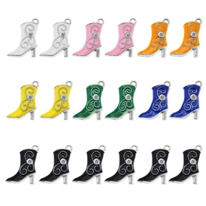 14 piezas/Lote 22x15 mm Colores Mixtos Botas Tacón Alto Colgantes Dijes Joyería Hágalo usted mismo Artesanías - Imagen 1 de 18