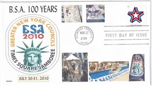 BSA 100 YRS TIMES SQUARE PATCH PIC JAMBOREE NY BOY SCOUTS FDC DWc - Picture 1 of 1