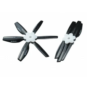 Hélice plegable de plástico Microheli de 6 palas 4045 CW/CCW con soporte (NEGRO) - Imagen 1 de 1