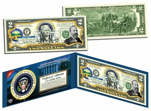 JAMES A GARFIELD * President 1881-1881* COLORIZED $2 BILL! COA & FOLIO! - Picture 1 of 1