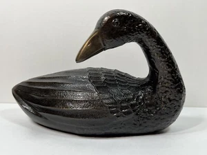 Vintage Brass Duck Decoy Mid Century Heavy Metal Door/Paper Weight/Decor - Picture 1 of 8