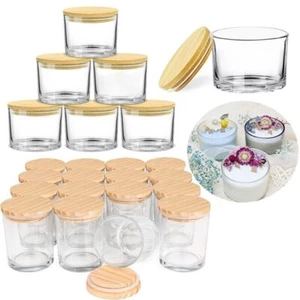 Clear Empty Candle Containers Small Glass Aromatherapy Tray for Making Candles - Picture 1 of 14
