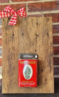 Handmade PRIM Wood Porch Wall Tobacco Can Door Plaque Display 12 1/2" OOAK A - Image 1 of 4