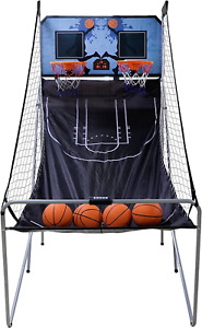 Foldable Indoor Basketball Arcade Game Double Shot 2 Player W/ 4 Balls, Electron