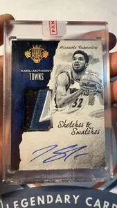 2016-17 Court Kings Sketches & Swatches 19/25 Karl-Anthony Towns Auto Jersey #4 - Picture 1 of 3
