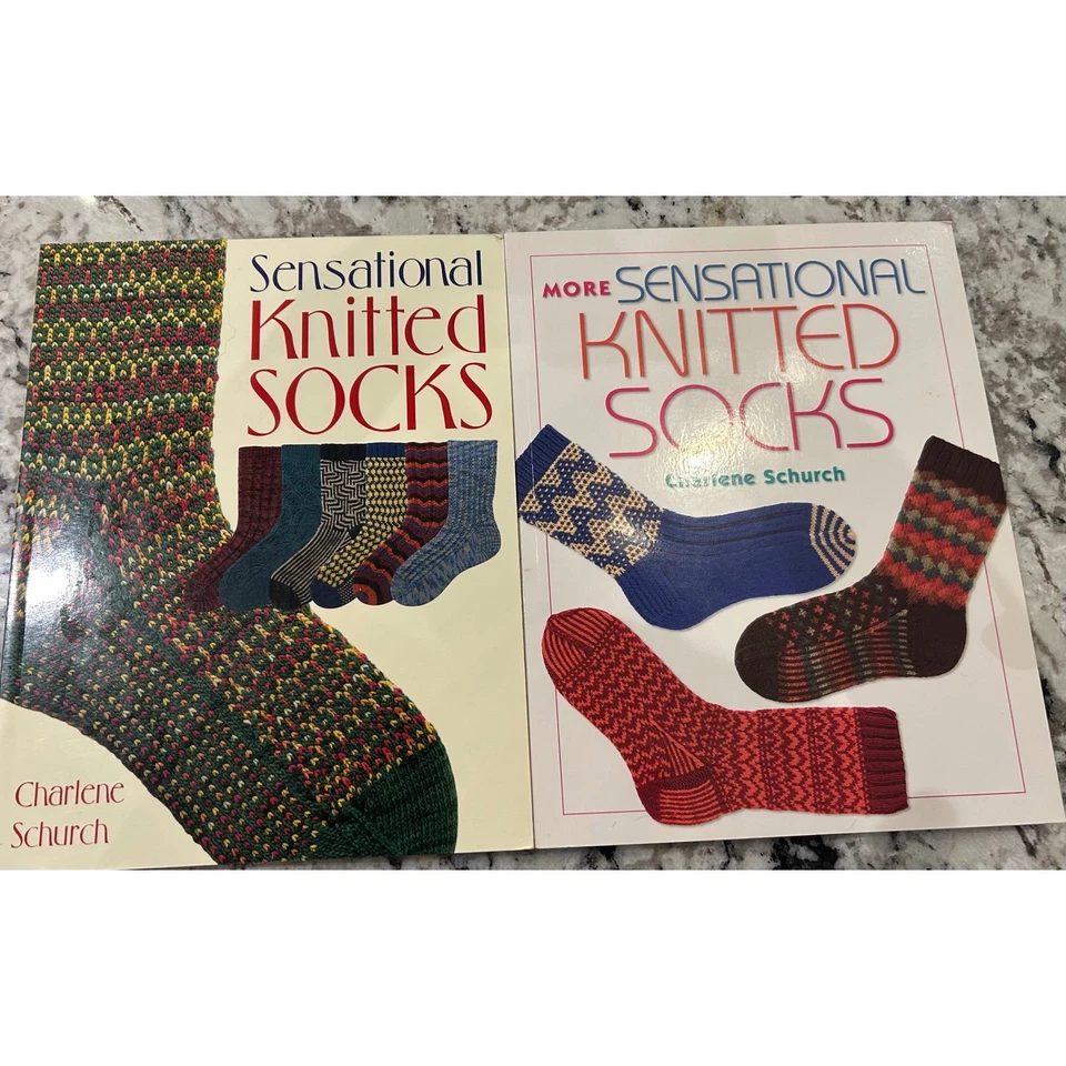 Sensational Knitted Socks Books by Charlene Schurch Set of 2 knitting knits - Image 1 of 2