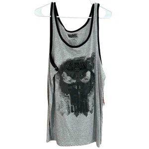 Marvel Shirt The Punisher Logo Men's Large Tank Top Gray Cotton Blend NWT - Imagen 1 de 7