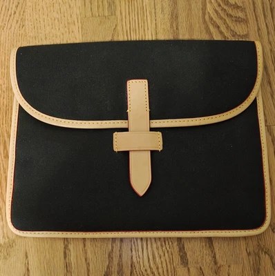 Dooney and Bourke Tablet Case Ipad Padded Protector Brown/Black w/Leather Trim - Image 1 of 4