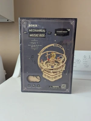 ROKR “Starry Night” Orrery Mechanical 3D Wooden Puzzle Music Box Adult DIY Kit! - Image 1 of 4