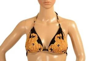 Versace Women's Gold & Black Barocco Print Swimsuit Top Versace Sz 5 US XL IT 46 - Picture 1 of 5