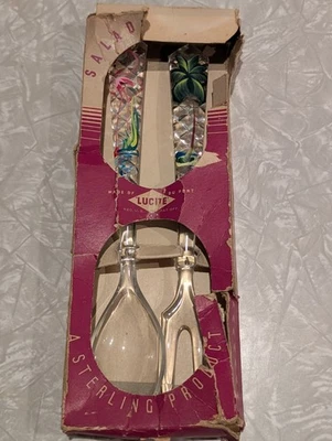 Vintage Flamingo DuPont Lucite Salad Fork & Spoon Souviner St Petersburg FL - Image 1 of 4