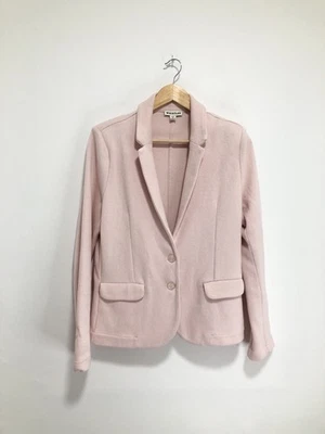 Blazer para mujer Whistles UK 14 rosa pálido algodón tejido con textura manga larga Foto 1 de 4