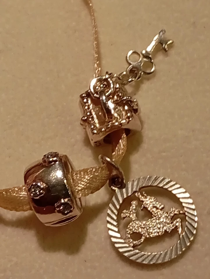 925er Silber Charm Tresor, Clip Glitzer/Pandora kompatibel, Anhänger Steinbock - Bild 1 von 4