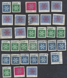 Canada Stamps: 1971: Christmas - Snowflakes: SG687/90 Used - Picture 1 of 19