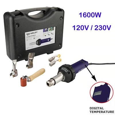 Цифровой сварочный инструмент 1600 Вт пистолет с горячим воздухом 40 °C-620 °C сделай сам перекрывающийся сварочный комплект 120 В / 230 В - Изображение 1 из 4