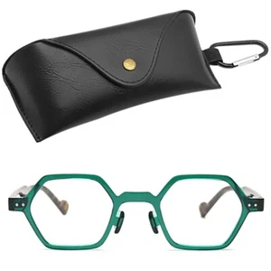 Translucence Square Vintage Frame Eyeglasses Clear Lens Eye Wear Unisex - Green - Picture 1 of 1