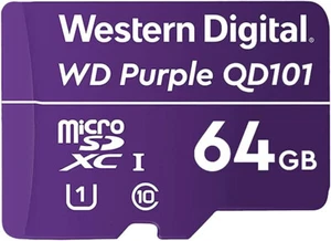 Western Digital microSDXC Card 64GB WD Purple for Surveillance Cameras WDD064G - Picture 1 of 2