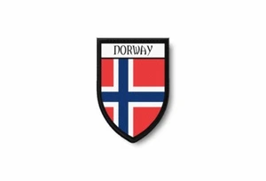 PATCH PATCHES EMBLEM IRON ON GLUE PRINT FLAG world crest norway - Picture 1 of 1