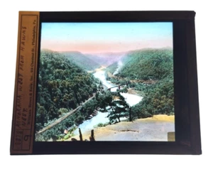 Magic Lantern Glass Slide - Panorama West From Hawks Nest West Virginia - Picture 1 of 3