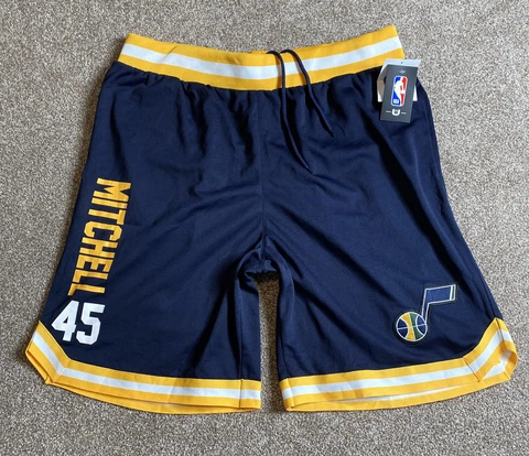 Mens XXL NBA Utah Jazz Donovan Mitchell #45 Navy Shorts NWT $40 Cover