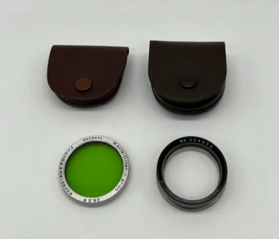 Rollei Rolleipar Filters Proxar 1 Green 28.5mm w/ Leather Cases READ!! Vintage - Image 1 of 4