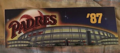 MLB San Diego Padres Vintage Circa 1987 Bumper Sticker Rare Baseball - Image 1 of 2