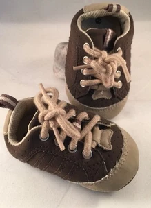 Boys KoaLa Baby Shoes, Size 2 Months Brown Lace Sneaker  EUC Cute!!!! - Picture 1 of 6