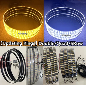 【】JHB 4x 15.5" 17.5" AMBER + BLANCO Señal de giro LED Anillos de rueda Juego de luces (Metal) - Imagen 1 de 11