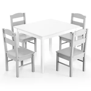Kids 5 Piece Table & Chair Set Wooden Children Activity Playroom Furniture Gift - Picture 1 of 11