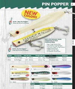 3 Packs Creek Chub 9 Pin Popper Yellow Croaker - Picture 1 of 1