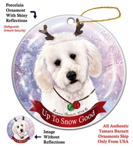 Up to Snow Good Ornament - White Labradoodle - Picture 1 of 1