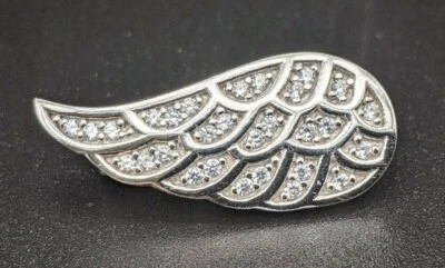 Broche Topacio Blanco Ala de Ángel Mujer Plata de Ley 925 Foto 1 de 4