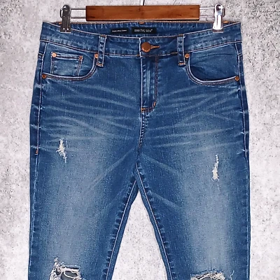 See Thru Soul Emma womens ankle skinny jeans size 9 stretch distressed med wash - Image 1 of 4