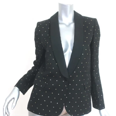 Blazer negro Zadig & Voltaire Vito Stars talla 36 chaqueta de un botón Foto 1 de 4