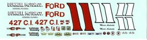 Speedway Replicas #11 Bunnell Motor Co 1967 Mario Andretti 1/25 Calcomanía Nascar - Imagen 1 de 1