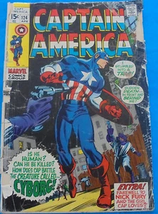 Marvel Comics Captain America #124 April 1970 Cyborg Nick Fury Modok Jack Kirby - Picture 1 of 9
