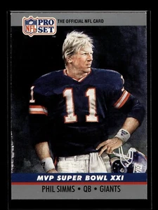 1990 Pro Set Super Bowl MVPs #21 Phil Simms (EX)(FTB) - Picture 1 of 2