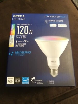 CREE Lighting Smart LED Bulb Flood Dimmable PAR38 Outdoor 120W Multicolor 2 pack - Image 1 of 2